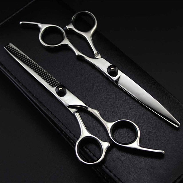 Professional Japan 4cr 6 inch Black cut hair scissors haircut sissors thinning barber hair cutting shears hairdresser scissors