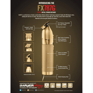 BaByliss PRO Gold FX Skeleton Outliner Cordless Trimmer FX787G